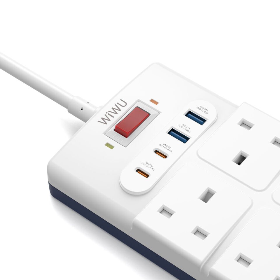 Wiwu S009 Çok Fonksiyonlu 20W Çoklu Priz 2xType c - 2xUSB - 8x SC