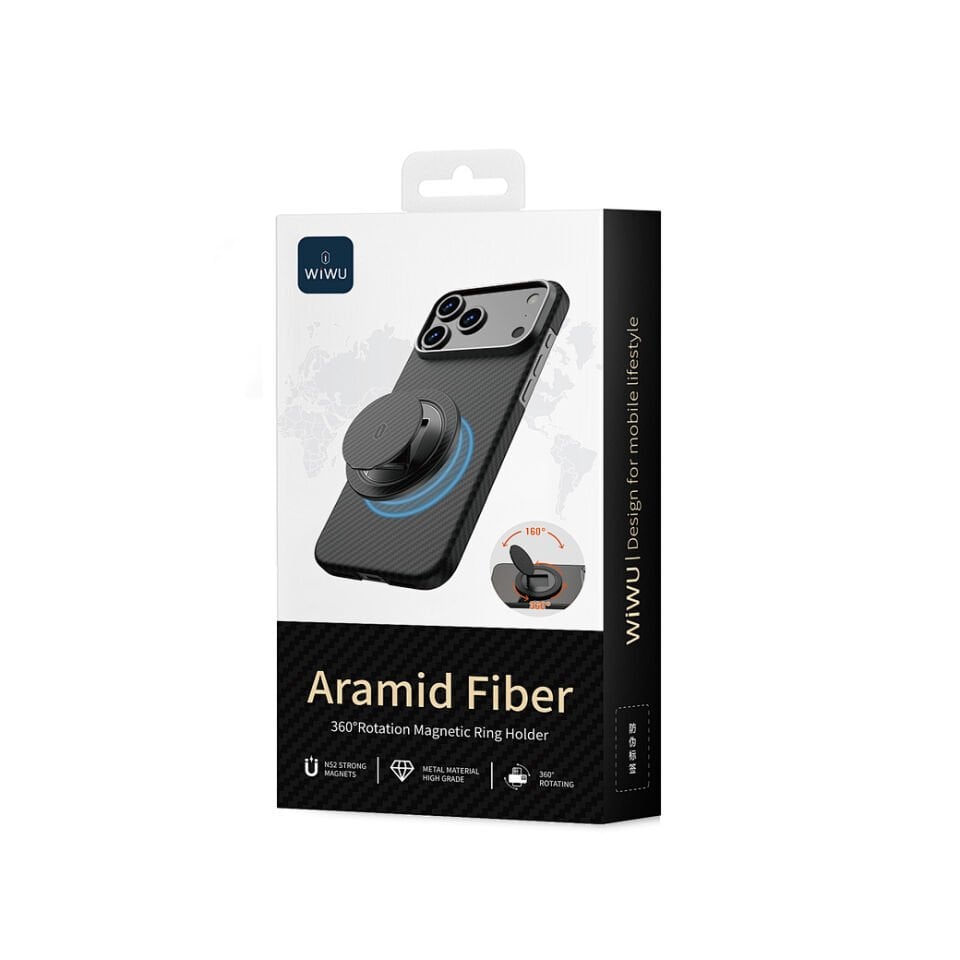 Wiwu MW-008 Warriors Aramid 360° Magsafe Tutucu Siyah
