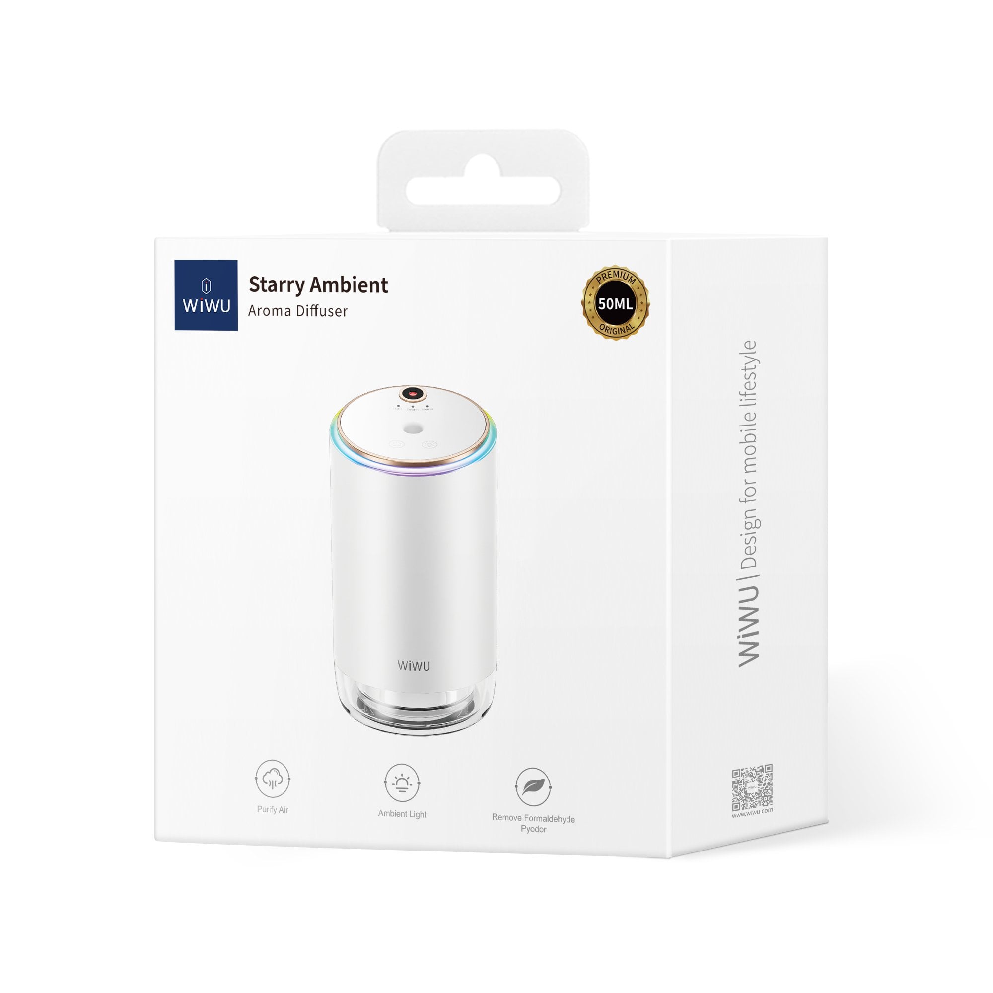 Wiwu AR003 Ortam Aydınlatmalı RGB Işıklı Hava Nemlendirici