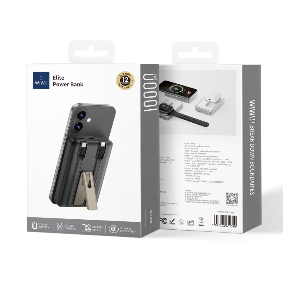 Wiwu P056 Elite 10000mAh Magsafe Kablolu Powerbank