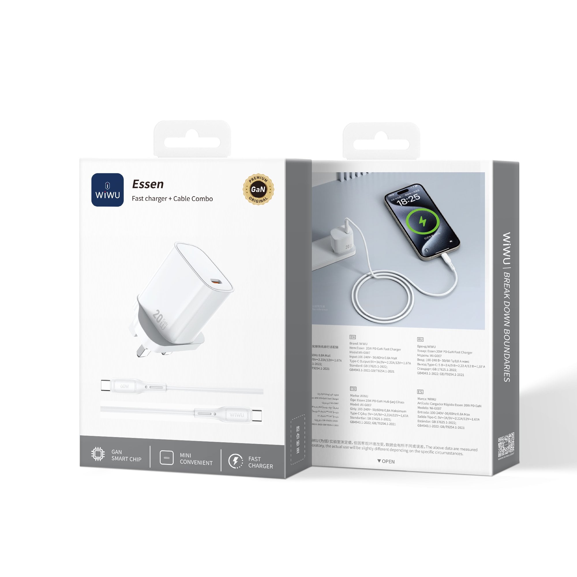 Wiwu G007 20W Essen Serisi Hızlı Şarj Seti C - C