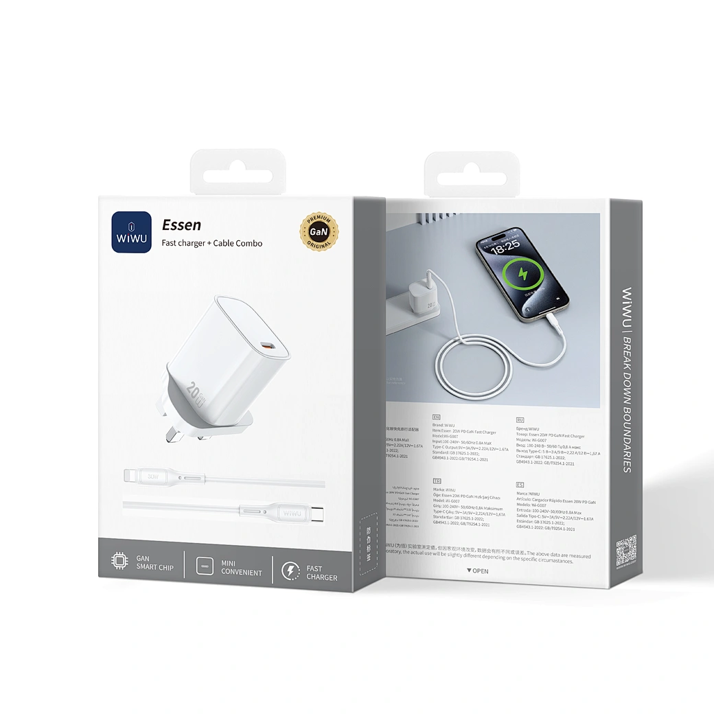 Wiwu G007 20W Essen Serisi Hızlı Şarj Seti C - L