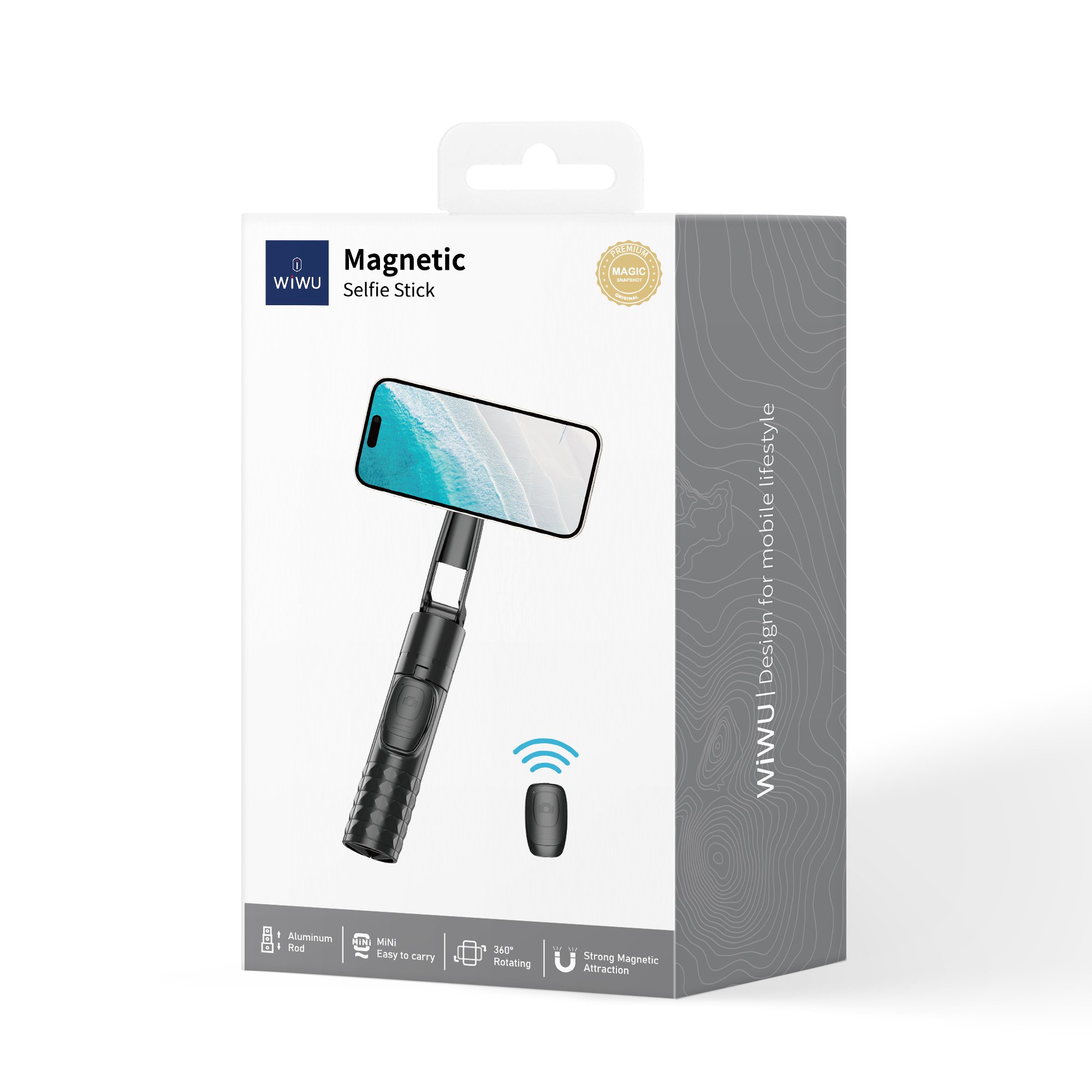 Wiwu SE014 Magsafe 360° Kumandalı Selfie Çubuğu ve Tripod