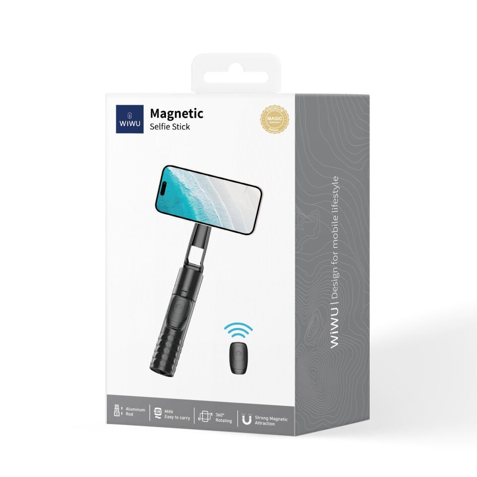 Wiwu SE014 Magsafe 360° Kumandalı Selfie Çubuğu ve Tripod