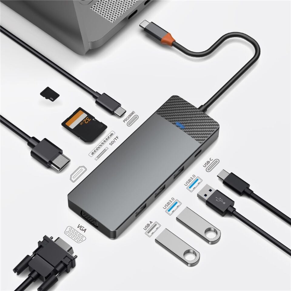 Wiwu A921HV Alpha 9 in 1 Type-C Hub