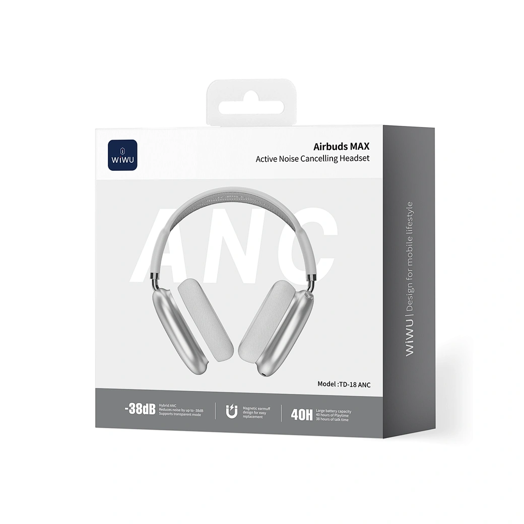 Wiwu TD-18 Airbuds Max Bluetooth Kulaklık - Silver
