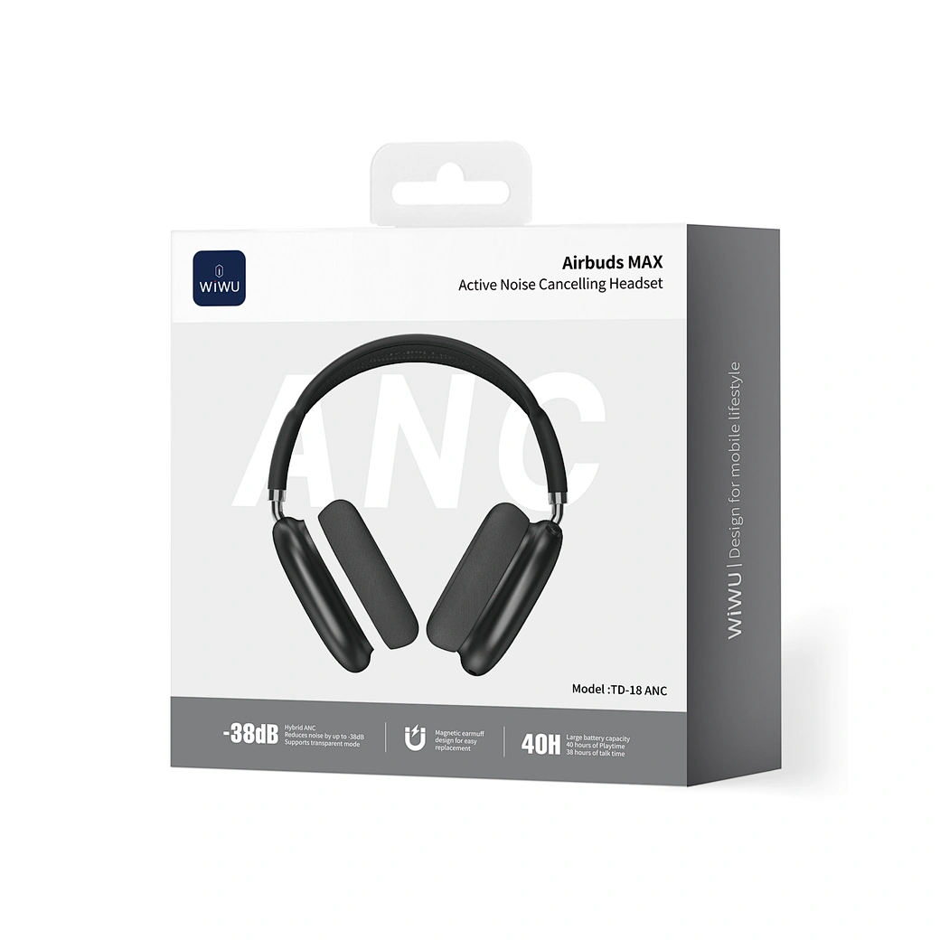 Wiwu TD-18 Airbuds Max Kulak Üstü Bluetooth Kulaklık - Siyah