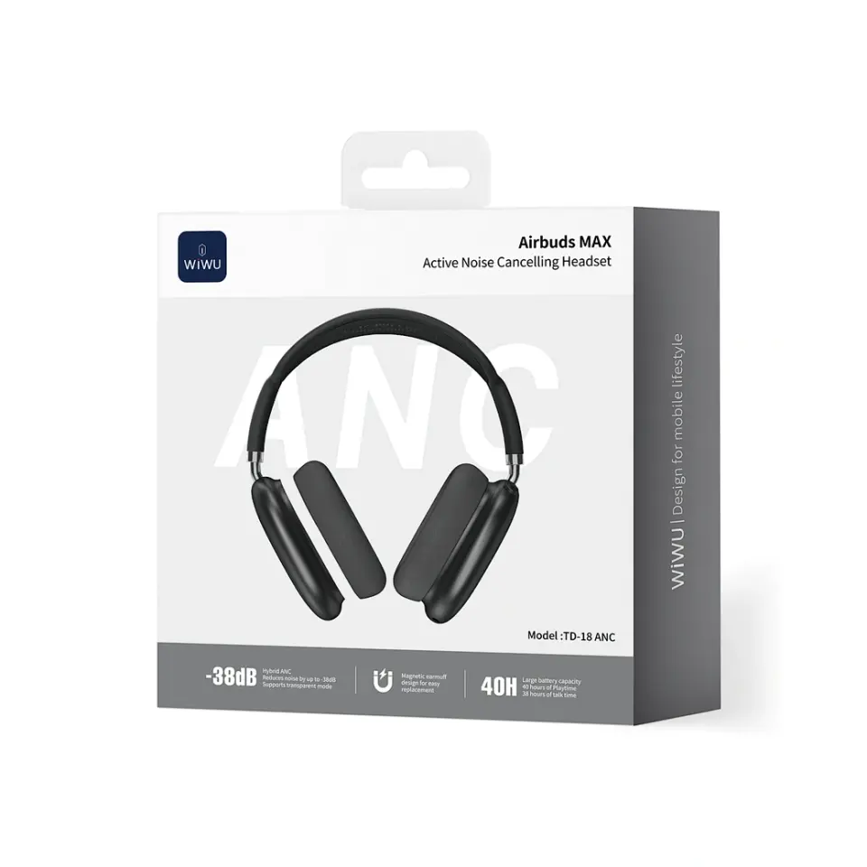 Wiwu TD-18 Airbuds Max Kulak Üstü Bluetooth Kulaklık - Siyah