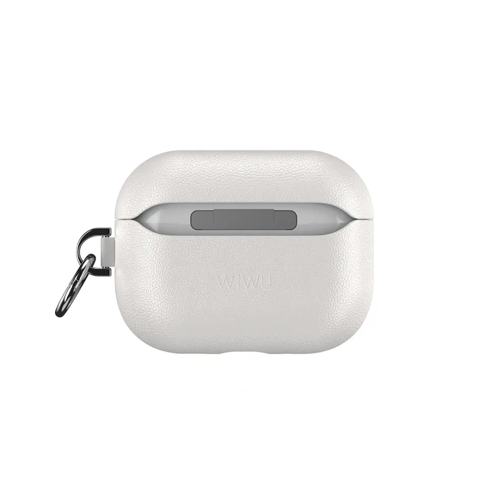 Wiwu HC-201 AirPods Pro3 Beyaz Deri Kılıf