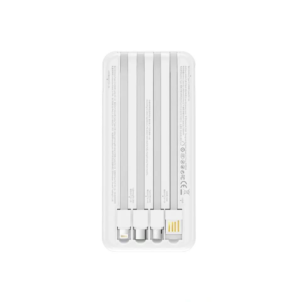 Wiwu P-08B Essen Serisi Kablolu 10000mAh Powerbank Beyaz